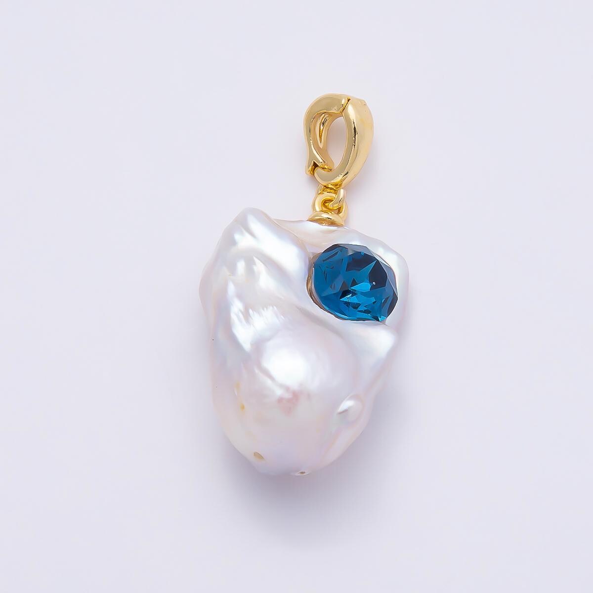 Baroque Pearl Pendant Necklace, Statement Pearl Charm, Irregular Freshwater Pearl Pendant, Gemstone Pearl Jewelry Gift for Women Charms-940