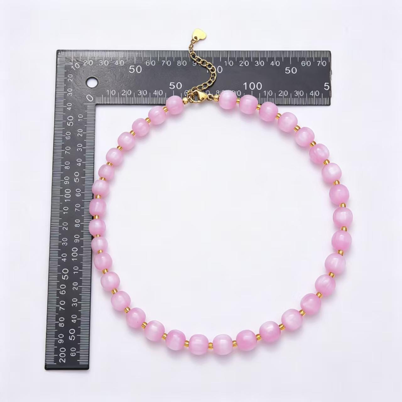 Stainless Steel 10mm Colorful Round Beaded Geometric Resin 16 Inch Necklace w. Extender Jewelry Accessory | WA-04523