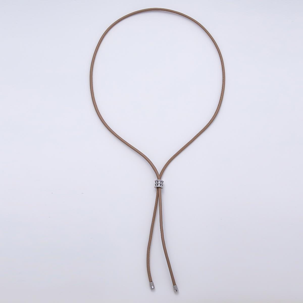 Dainty 5mm Leather Bolo Slide Adjustable 31 Inch Lariat Necklace Cord Choker Trendy Fashion Accessory | WA-04589
