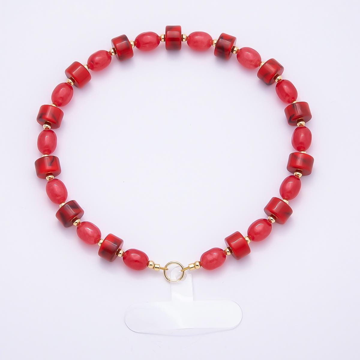 Colorful Beaded Phone Wrist Strap 40mm Chunky Boho Lanyard Wristlet Accessories | WB-00332