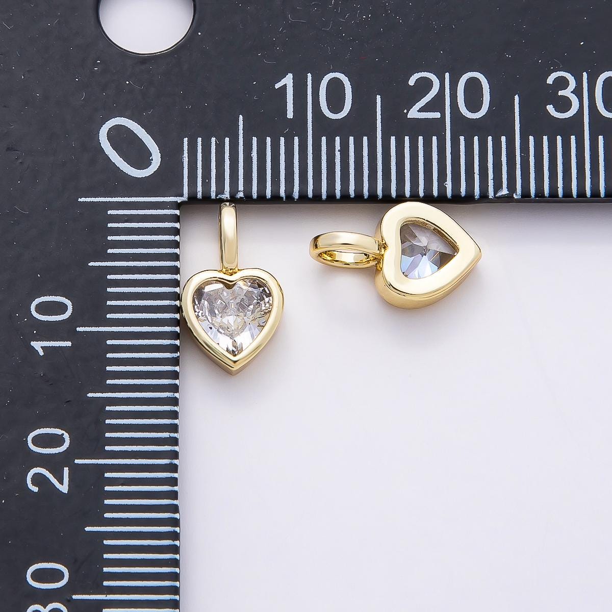 Mini 14k gold filled Clear Cz Eye Oval Teardrop Round Heart bezel Charm Geometric pendant for Drop Jewelry Collar Cord Necklace | Charms-835