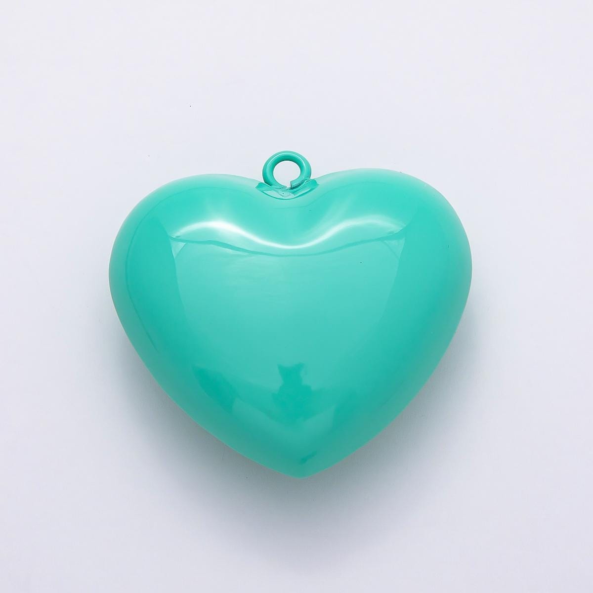 40mm Pastel Teal Heart Pendant Large Acrylic Puffy Heart Charm DIY Summer Jewelry Supply for custom Necklace | CHARMS-00847