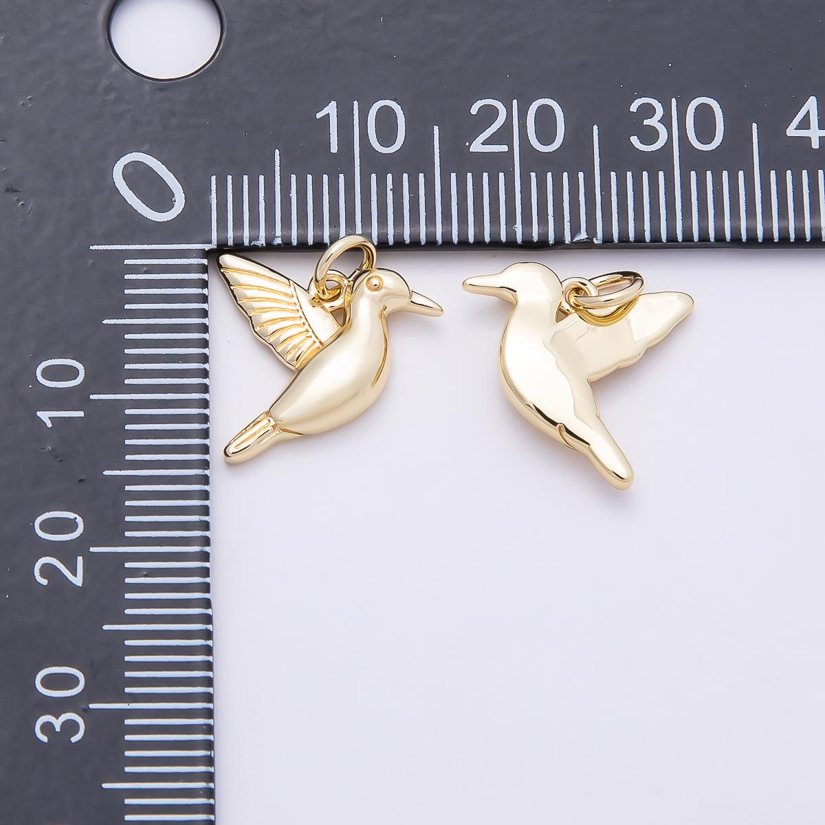 16k Gold Filled 16mm Hummingbird Charm Dainty Bird Pendant Nature DIY Jewelry Making Supply Findings | CHARMS-00865