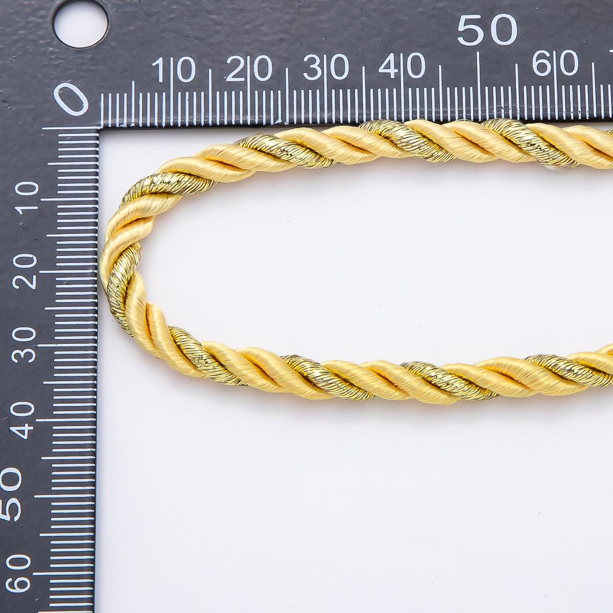 5mm Gold and Yellow Twisted Cord Paracord Unfinished Chain by Yard DIY Jewelry Making Supply for custom Necklace or Bracelet | Roll-01876