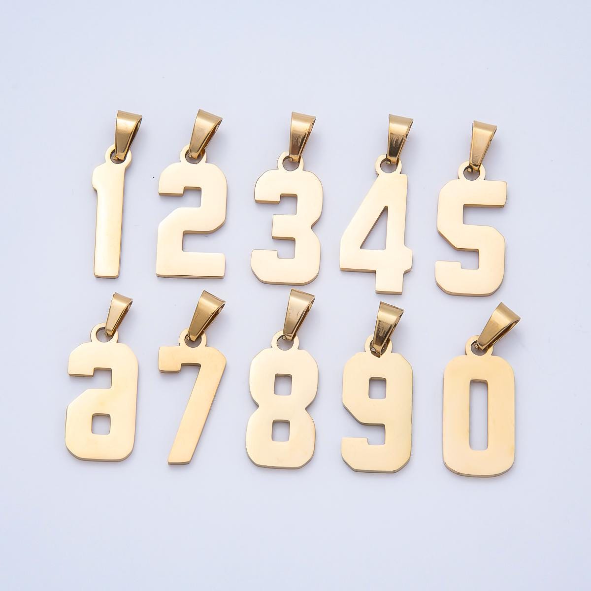 PVD Stainless Steel 23mm Sport Jersey Varsity Number Pendant Lucky Jersey Tag DIY Supply for custom Necklace and Bracelet | Charms-00981