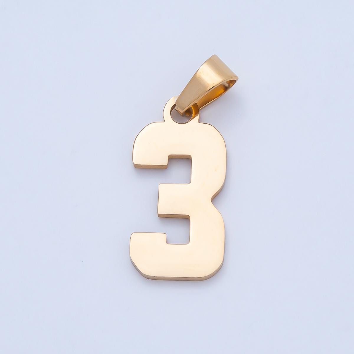 PVD Stainless Steel 23mm Sport Jersey Varsity Number Pendant Lucky Jersey Tag DIY Supply for custom Necklace and Bracelet | Charms-00981