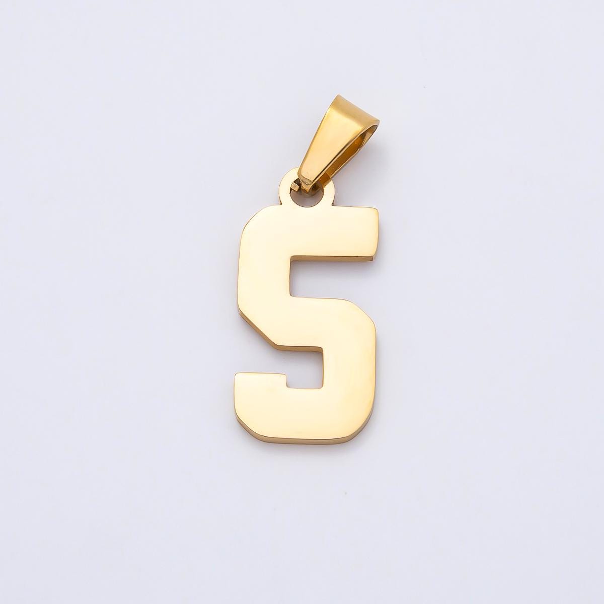 PVD Stainless Steel 23mm Sport Jersey Varsity Number Pendant Lucky Jersey Tag DIY Supply for custom Necklace and Bracelet | Charms-00981