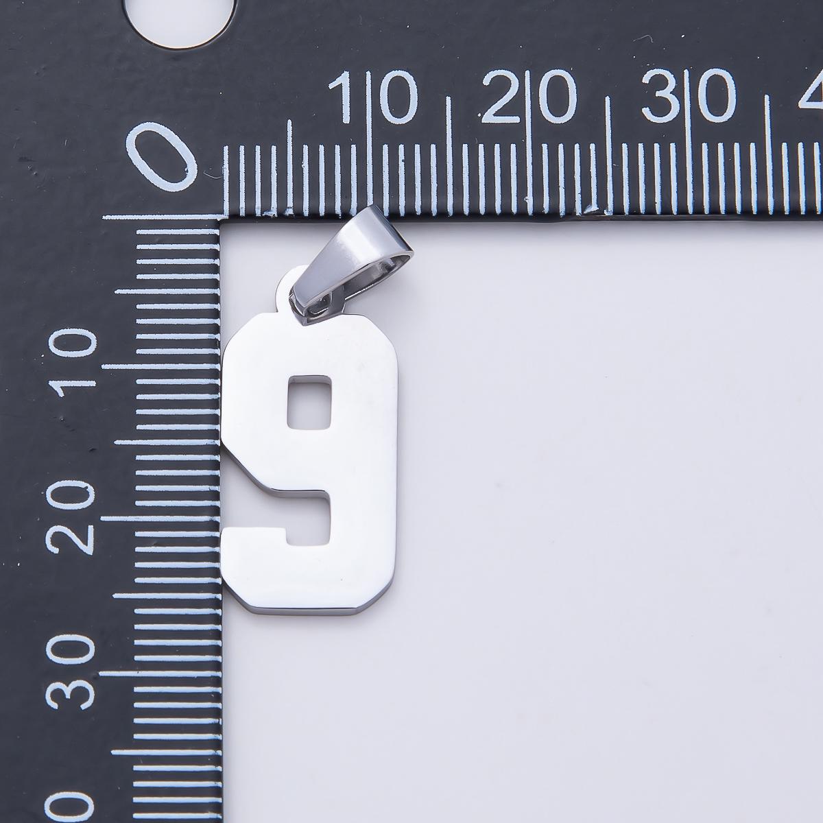 Stainless Steel 23mm Sport Jersey Varsity Number Pendant DIY Supply for Custom Necklace and Bracelet Lucky Charm | Charms-00991