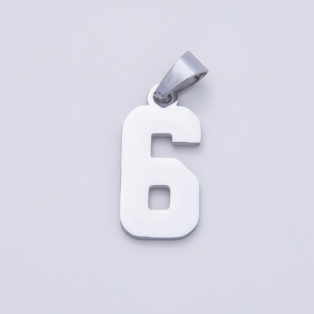 Stainless Steel 23mm Sport Jersey Varsity Number Pendant DIY Supply for Custom Necklace and Bracelet Lucky Charm | Charms-00991