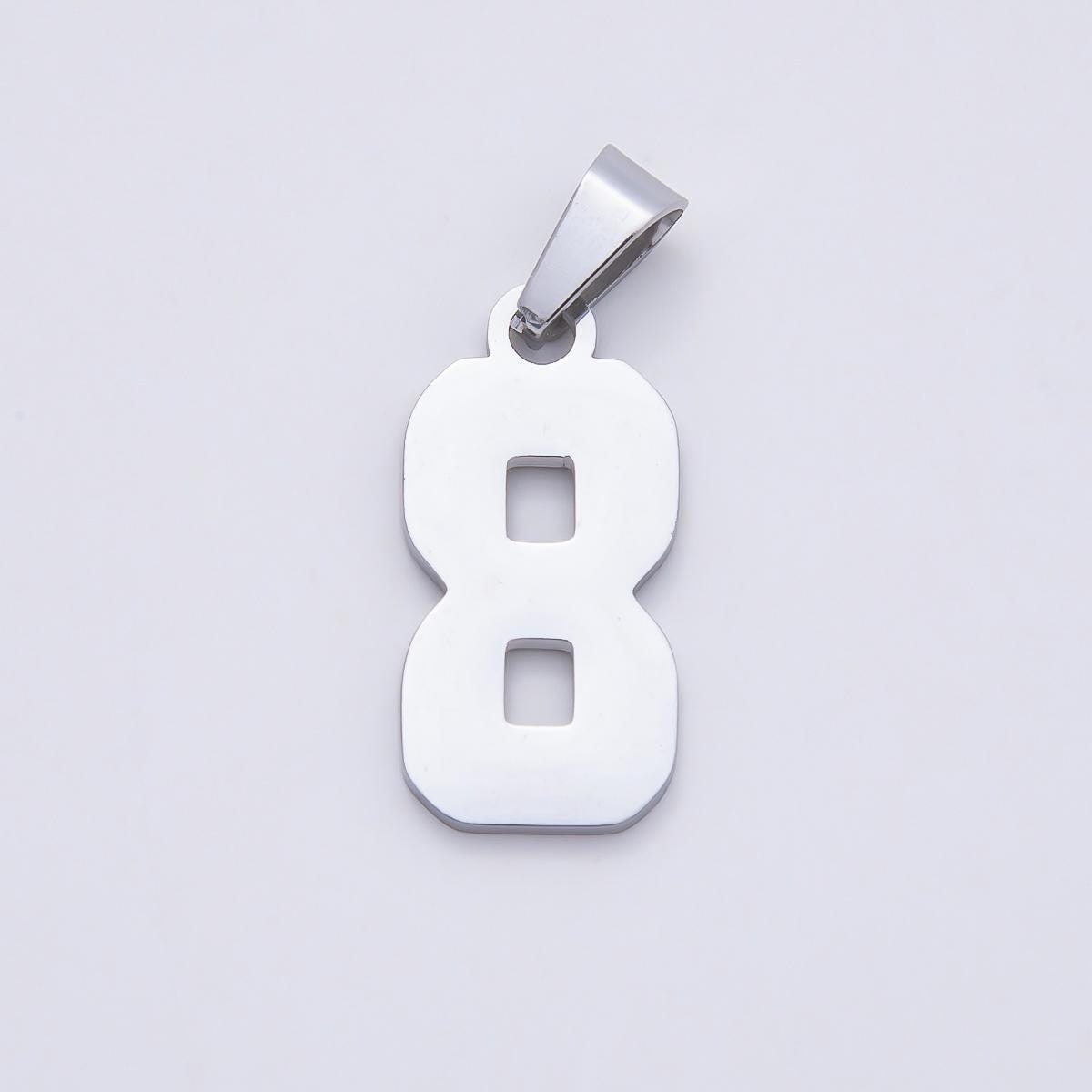 Stainless Steel 23mm Sport Jersey Varsity Number Pendant DIY Supply for Custom Necklace and Bracelet Lucky Charm | Charms-00991