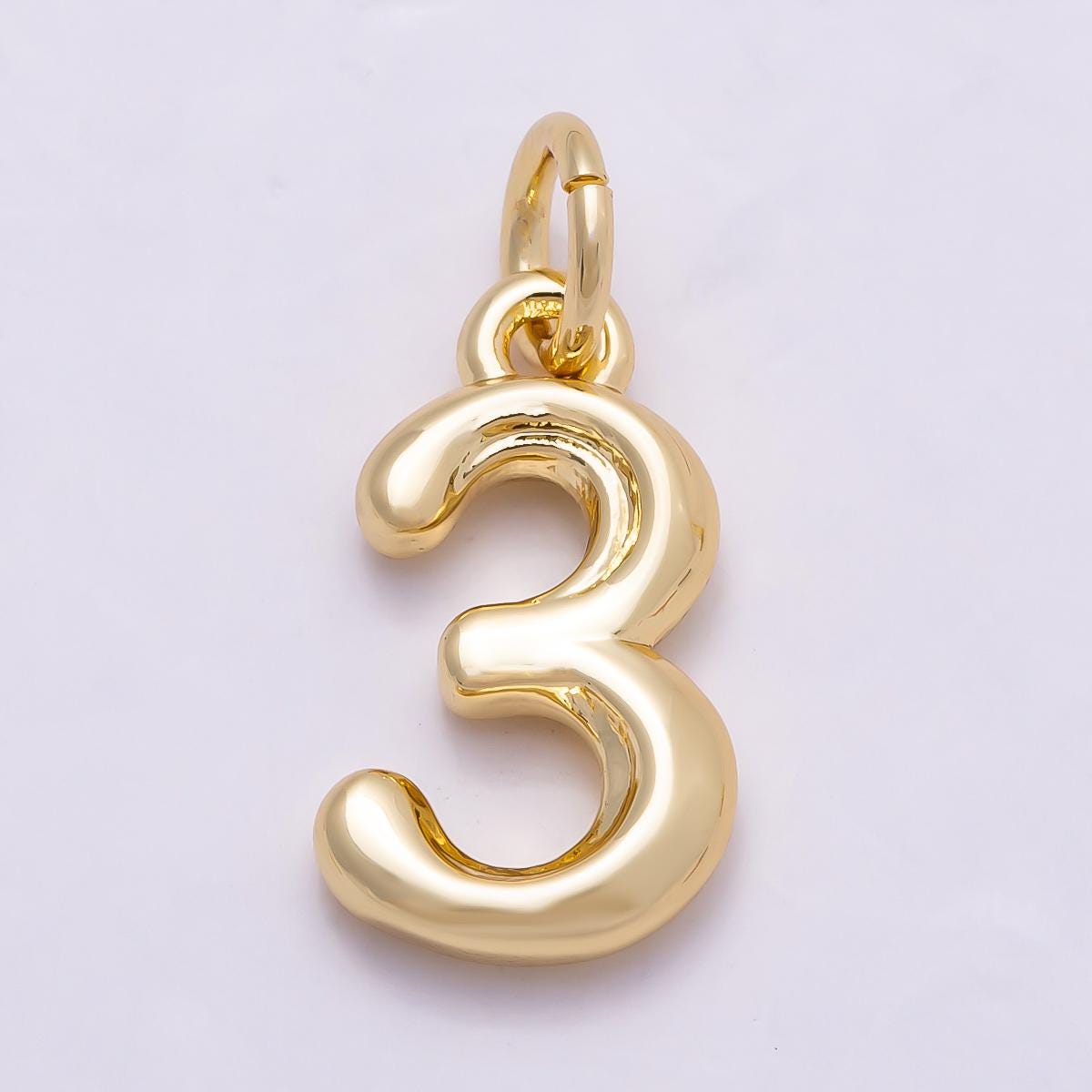 Dainty Gold Number Charm Pendant Lucky Number Age Birthday Pendant | Charms-878