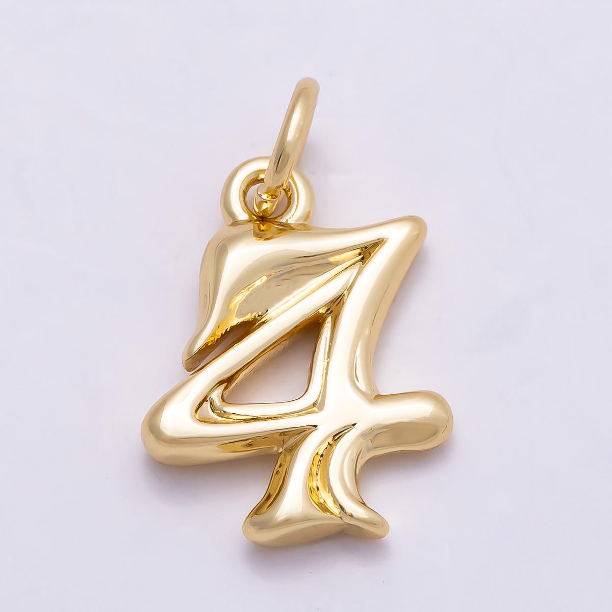 Dainty Gold Number Charm Pendant Lucky Number Age Birthday Pendant | Charms-878