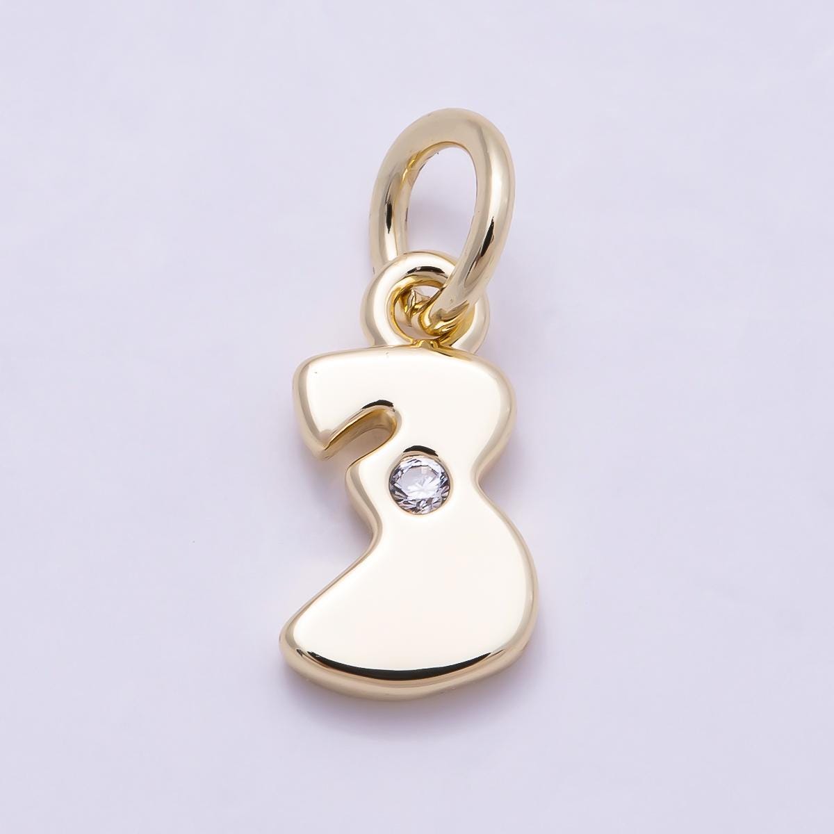 18K Gold Filled Number Charm Cute Numerical Pendant Lead Free Cadmium Free Nickel Personalize Bracelet Necklace Supply Charm-896
