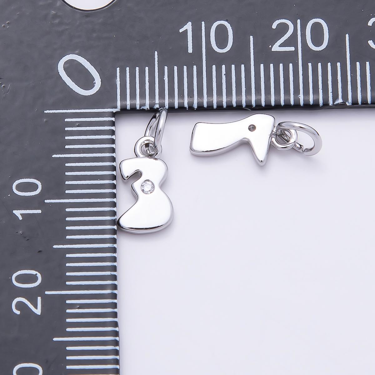 18K Gold Filled Number Charm Cute Numerical Pendant Lead Free Cadmium Free Nickel Personalize Bracelet Necklace Supply Charm-896