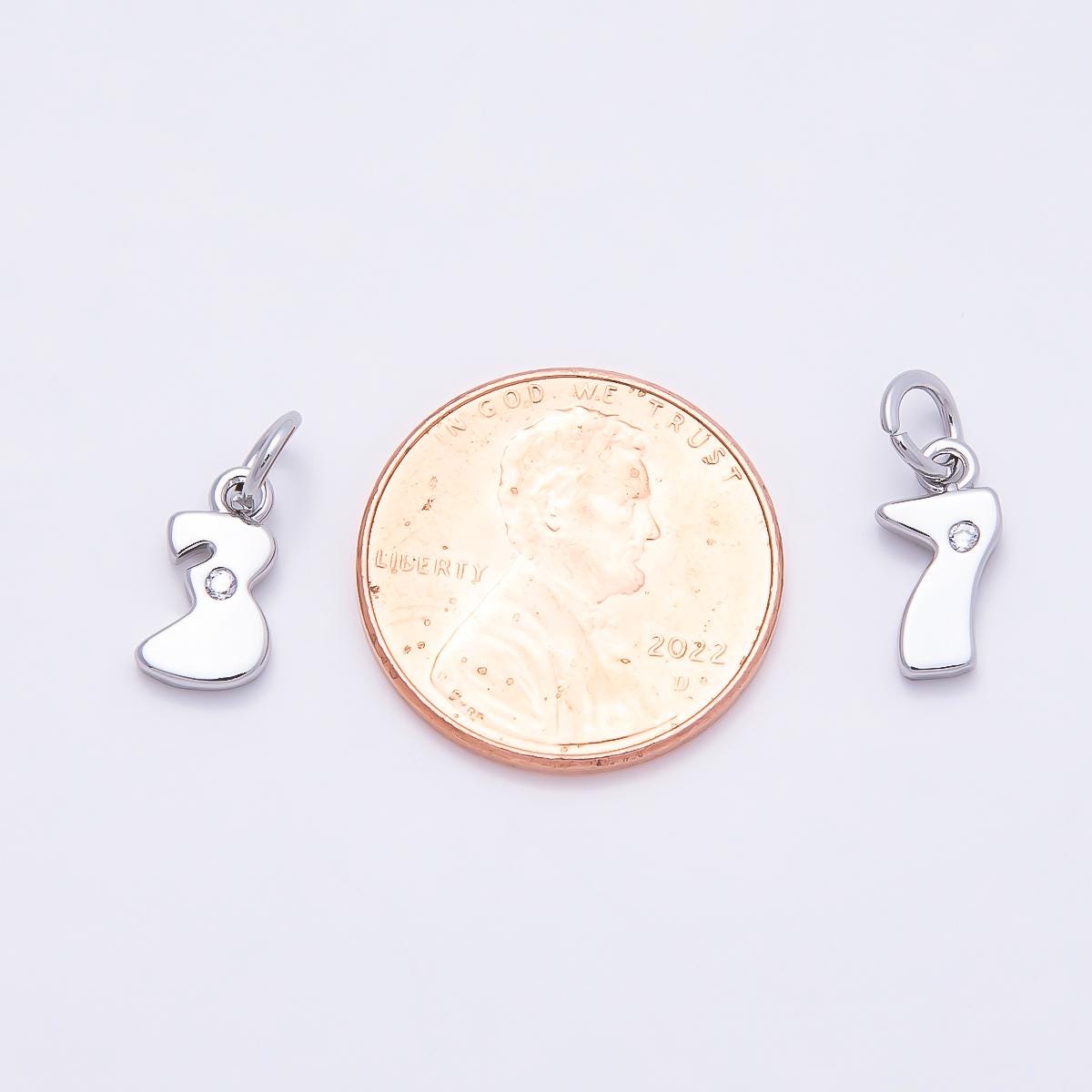 18K Gold Filled Number Charm Cute Numerical Pendant Lead Free Cadmium Free Nickel Personalize Bracelet Necklace Supply Charm-896