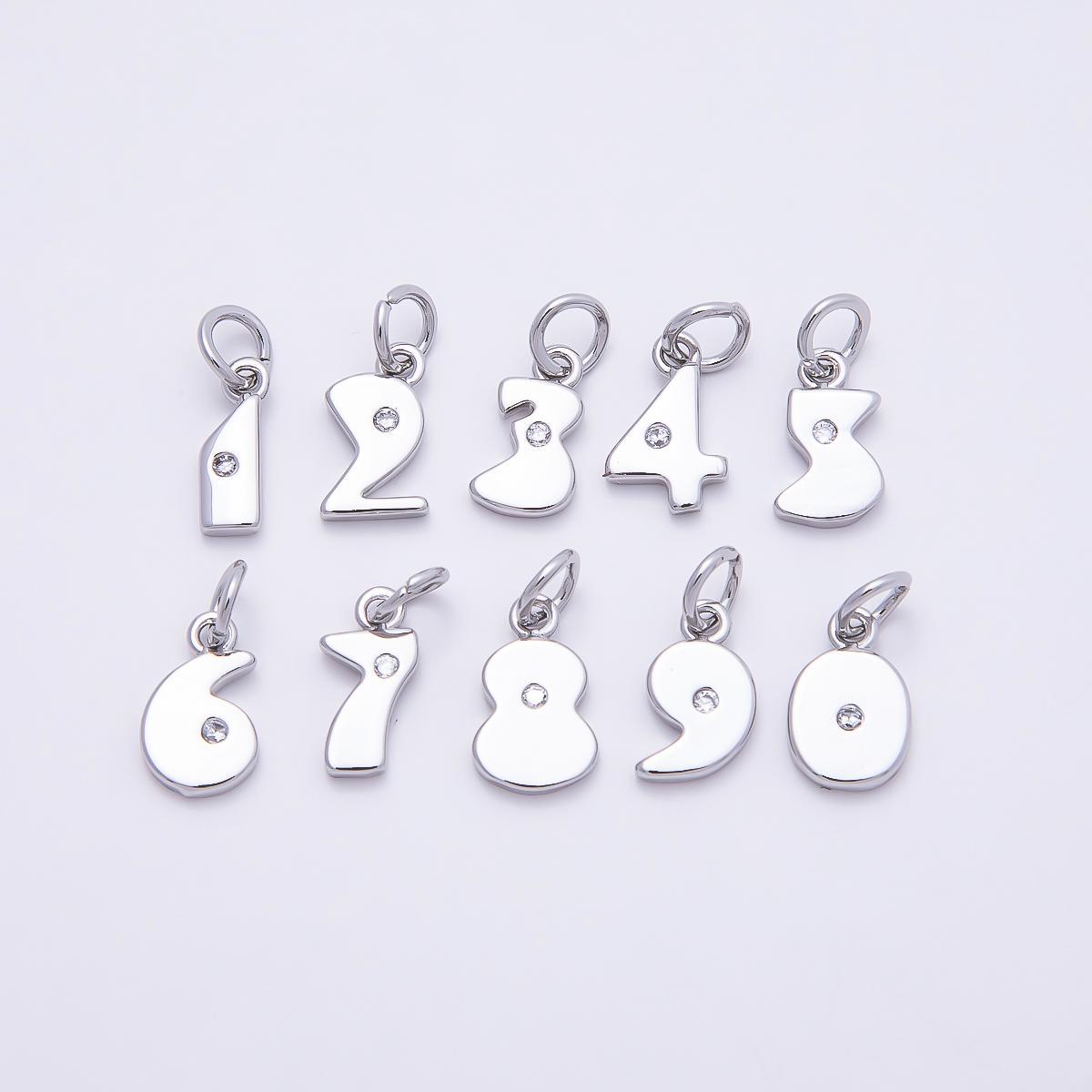 Silver Number Pendant Number Charm for DIY Jewelry Finding Necklace Bracelet Charms-899