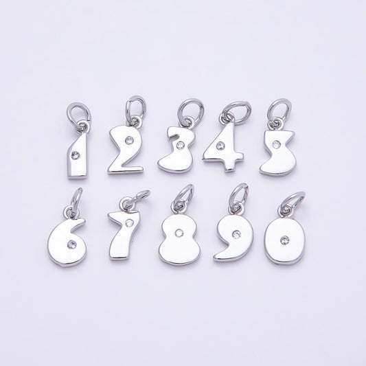 Silver Number Pendant Number Charm for DIY Jewelry Finding Necklace Bracelet Charms-899