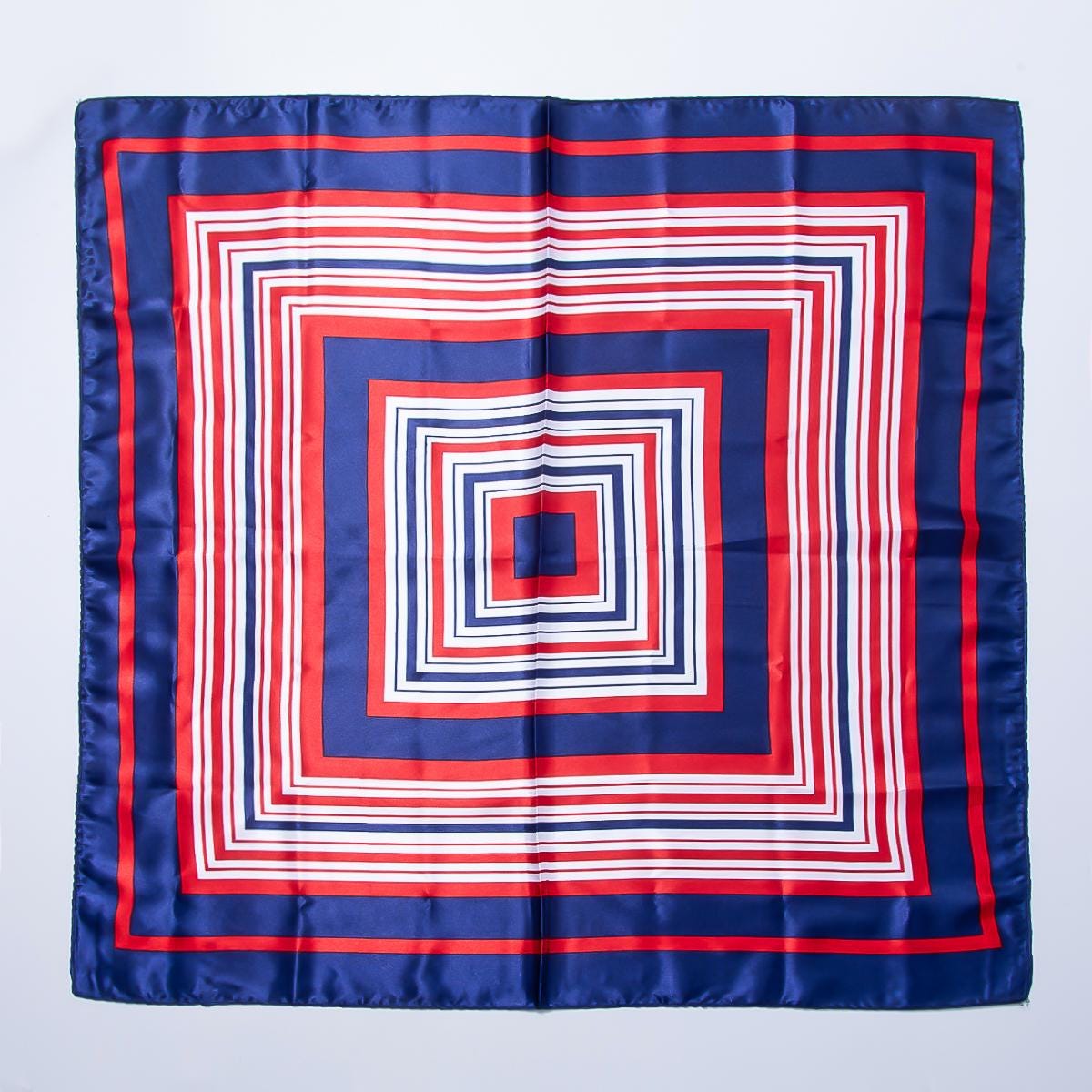 Patriotic Satin Scarf American Flag Bandana 4th of July Neckwear Red White Blue Headscarf Striped Silk Feel Neckerchief Ribbon | WA-4626
