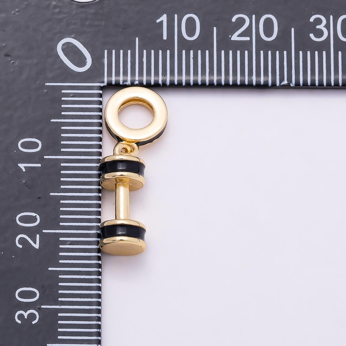 Mini Dumbbell Dangle Charms Drop Pendant Rondelle Fitness Pendant Beads for Handmade Jewelry Gift Making CHARMS-00964