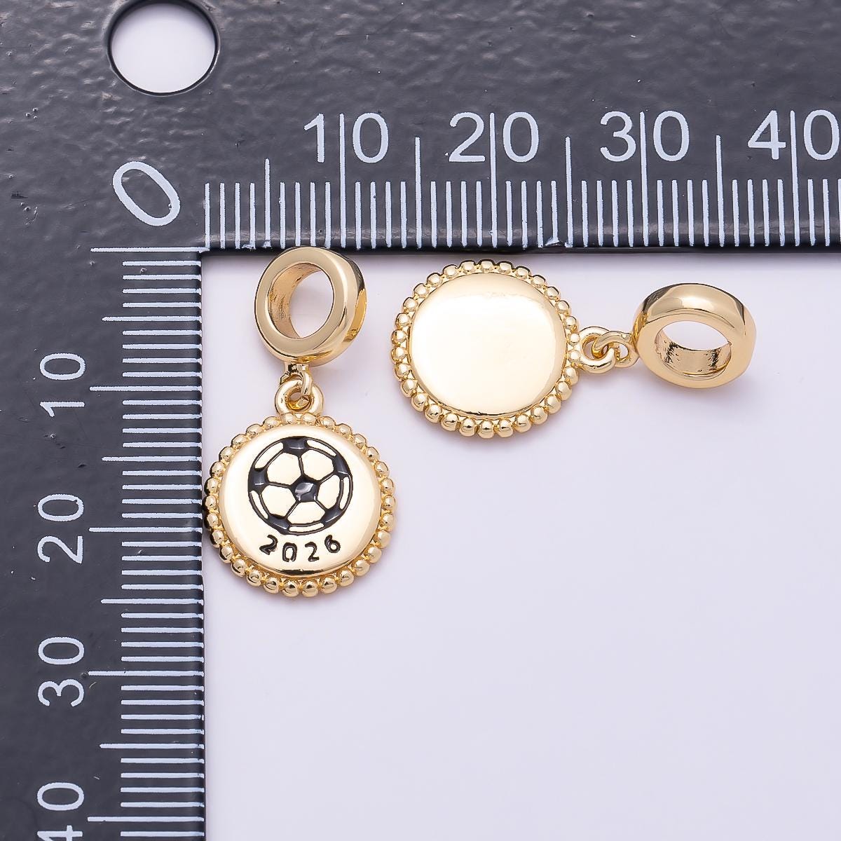 2026 World Cup Enamel soccer ball 18k gold filled sports charm for bracelet necklace jewelry making supply | CHARMS-00960