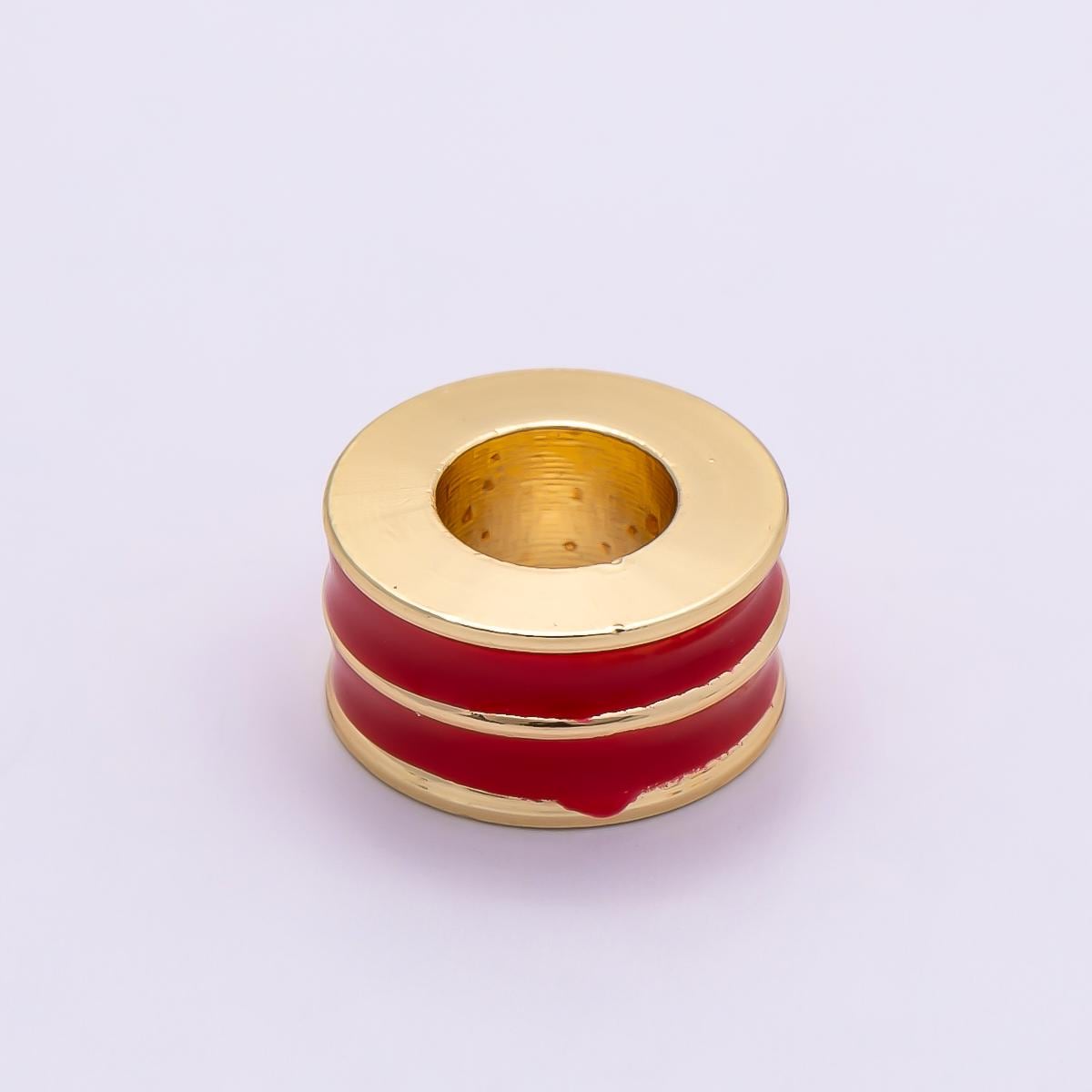 16k Gold Filled 10mm Colorful Enamel Rondelle Spacer Beads Disc Charm for Jewelry Making Supplies for custom Necklace Bracelet | BEADS-00327
