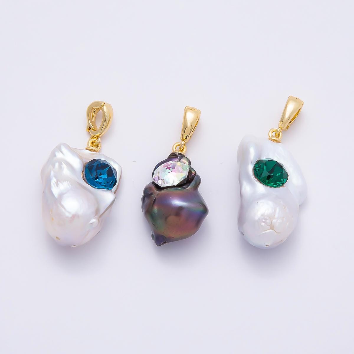 Baroque Pearl Pendant Necklace, Statement Pearl Charm, Irregular Freshwater Pearl Pendant, Gemstone Pearl Jewelry Gift for Women Charms-940