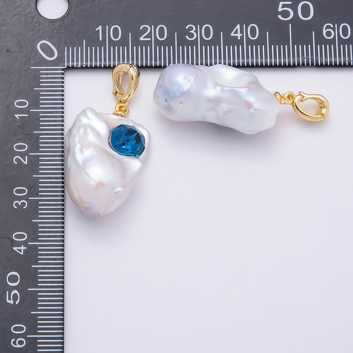 Baroque Pearl Pendant Necklace, Statement Pearl Charm, Irregular Freshwater Pearl Pendant, Gemstone Pearl Jewelry Gift for Women Charms-940