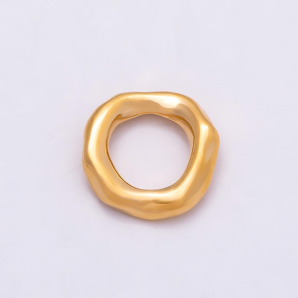 Stainless Steel 11mm Molten Round Link Pendant Findings Wavy Circle Charm Abstract Ripple Loop Connector Jewelry Supply | Findings-00177