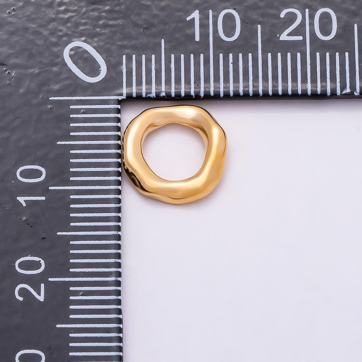 Stainless Steel 11mm Molten Round Link Pendant Findings Wavy Circle Charm Abstract Ripple Loop Connector Jewelry Supply | Findings-00177