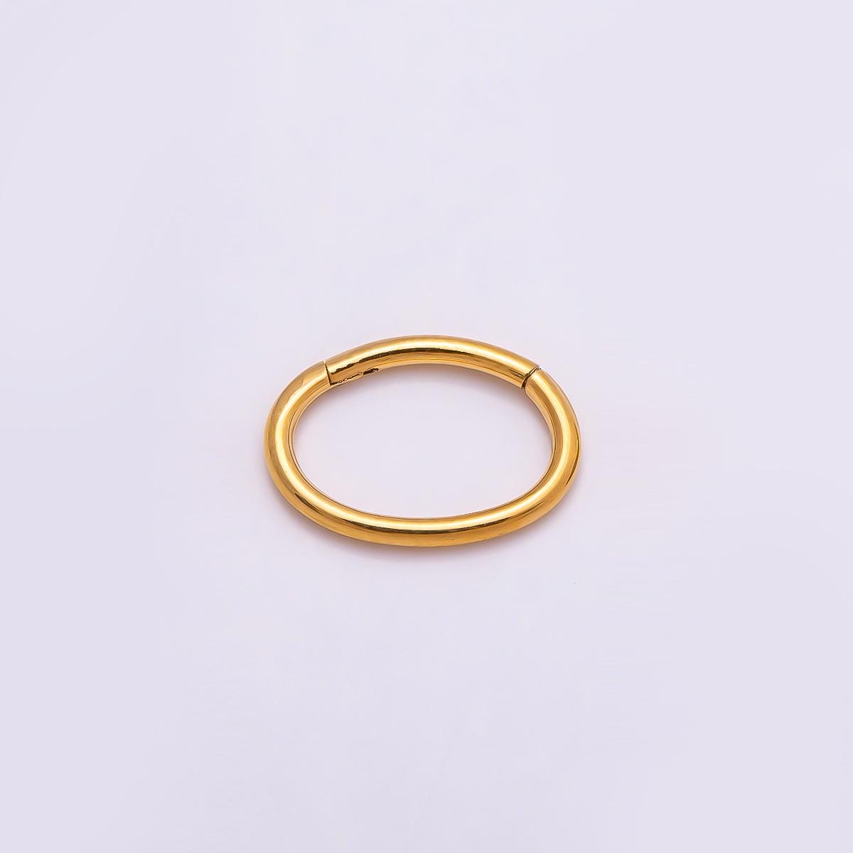 Stainless Steel 13mm Minimalist Oval Pull Gate Findings in Gold & Silver Small Spring Clasp Charms Connector Holder Supply | Findings-00178