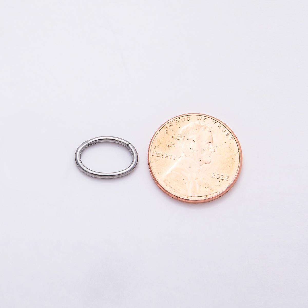 Stainless Steel 13mm Minimalist Oval Pull Gate Findings in Gold & Silver Small Spring Clasp Charms Connector Holder Supply | Findings-00178