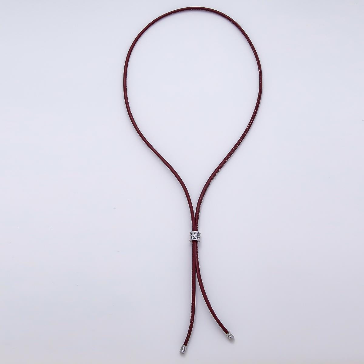 Dainty 5mm Leather Bolo Slide Adjustable 31 Inch Lariat Necklace Cord Choker Trendy Fashion Accessory | WA-04589
