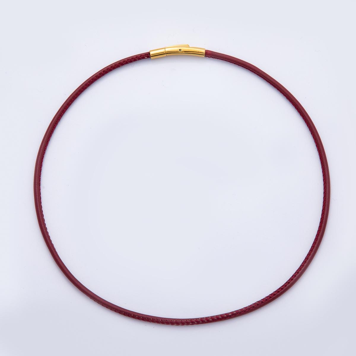 18K Gold Filled 4mm Black, Brown, Red, Blue Fall Faux Leather Cord 19 Inch Necklace Trendy Fashion Accessory | WA-3853