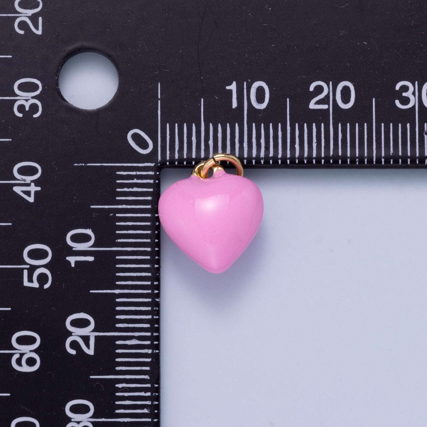 24K Gold Filled 14mm Pink Enamel Chubby Heart Charm Romantic Pendant DIY Jewelry Making Supply for custom Necklace Bracelet | Charms-00937
