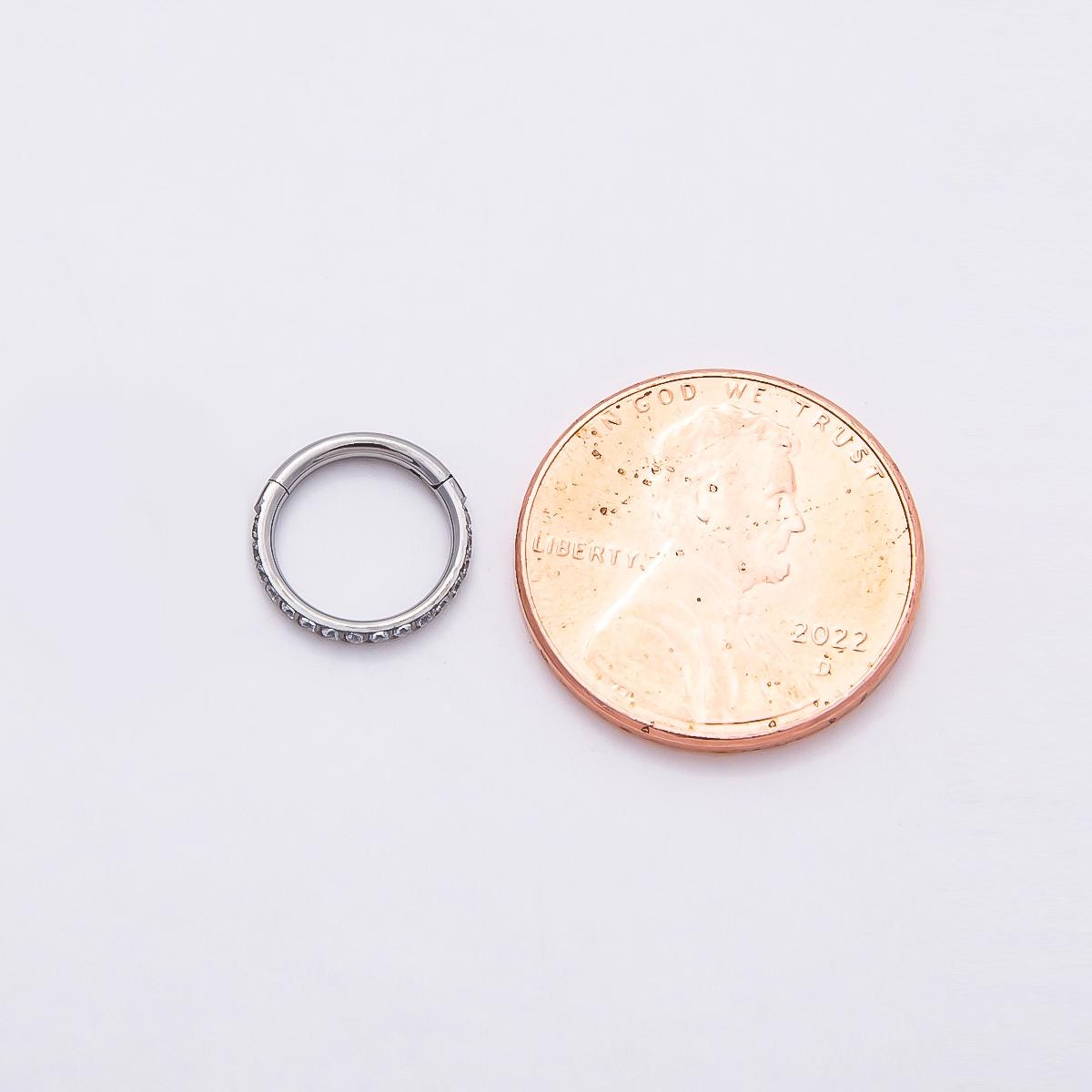 Stainless Steel 10mm Micro Paved CZ Pull Gate Round Finding Silver Spring Ring Clasp Spacer Bead Charm Holder DIY Supply | Findings-00206