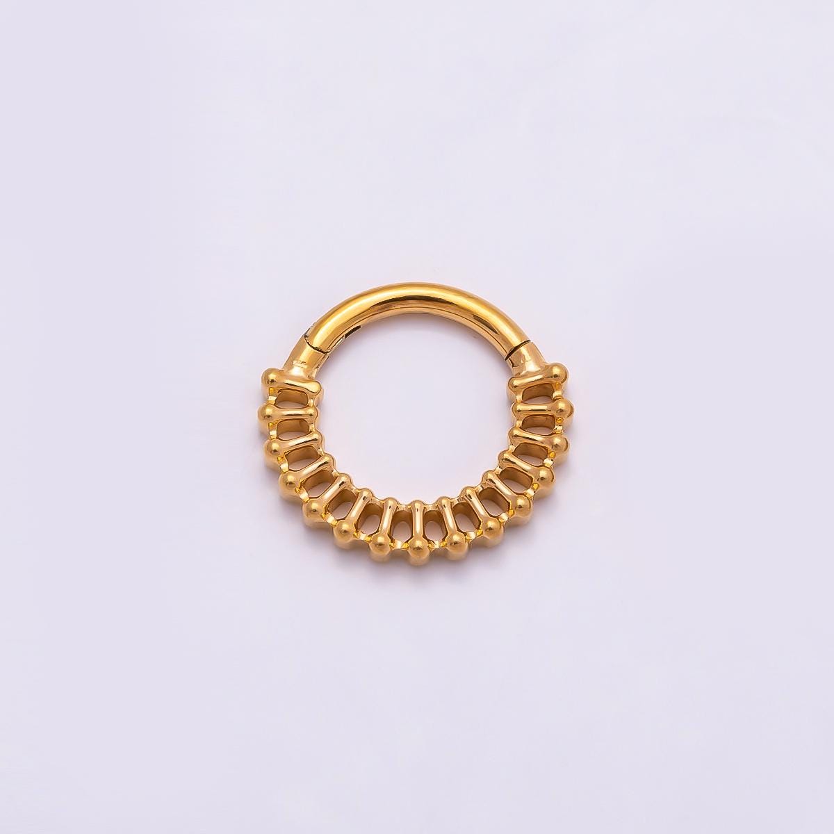 Stainless Steel 11mm Geometric Molten Ball Bar Pull Gate Round Finding in Gold Silver Ring Clasp DIY Jewelry Making Supply | Findings-00214