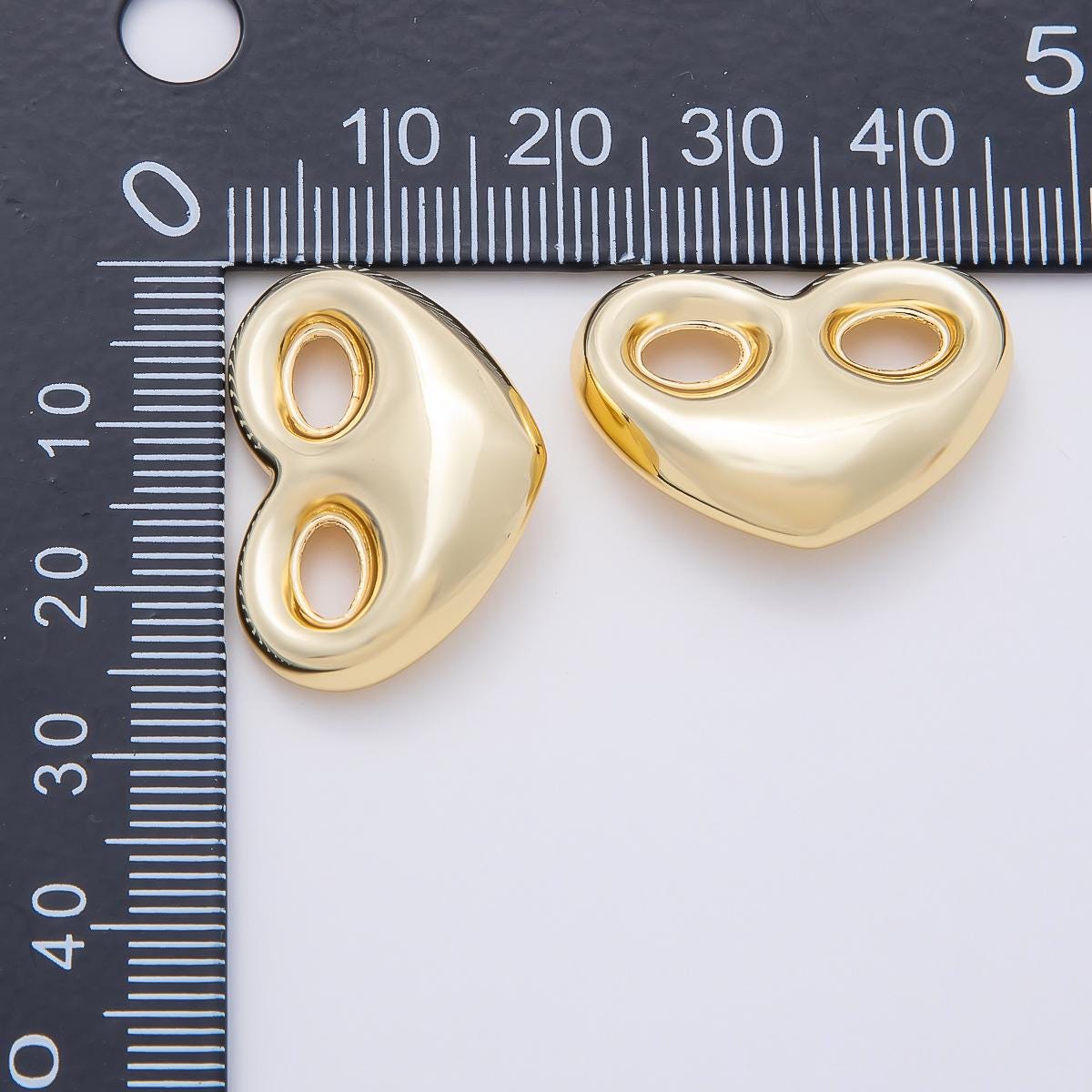 16K Gold Filled 18mm Heart Mariner Chubby Link Finding in Gold & Silver Love Statement Charm DIY Jewelry Making Supply | Findings-00236