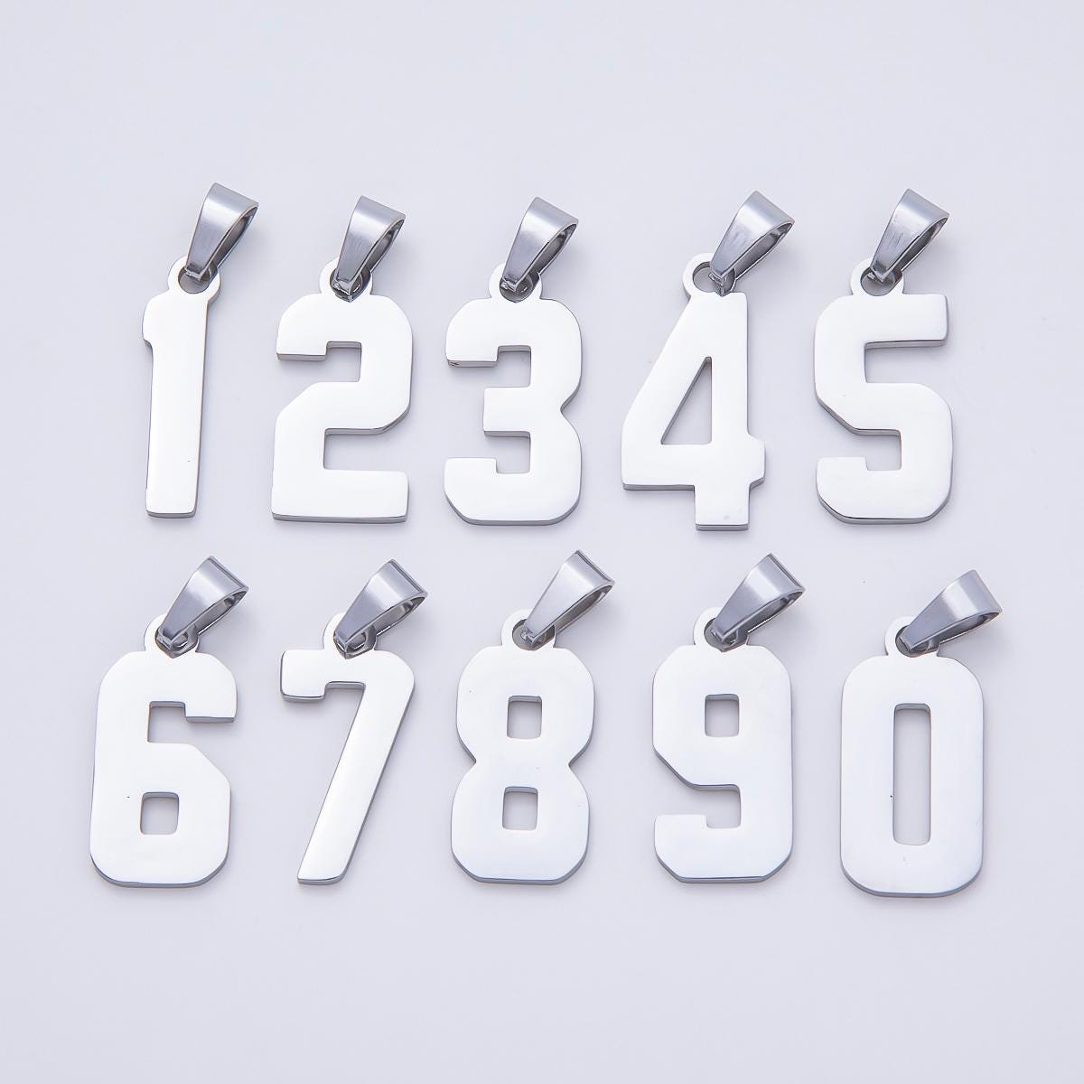 Stainless Steel 23mm Sport Jersey Varsity Number Pendant DIY Supply for Custom Necklace and Bracelet Lucky Charm | Charms-00991