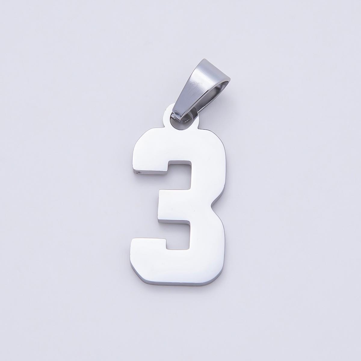 Stainless Steel 23mm Sport Jersey Varsity Number Pendant DIY Supply for Custom Necklace and Bracelet Lucky Charm | Charms-00991