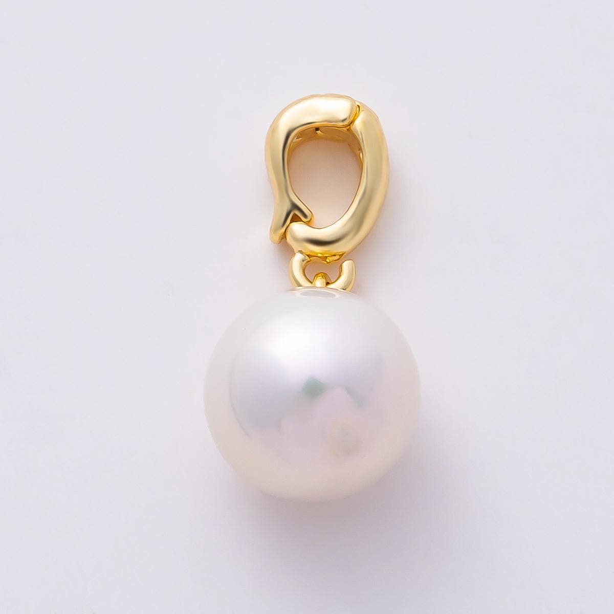 18K Gold Filled 20 White, Pink Freshwater Pearl Snap Rondelle Drop Pendant Elegant Jewelry Making Supply for Bridal & Wedding | Charms-01079