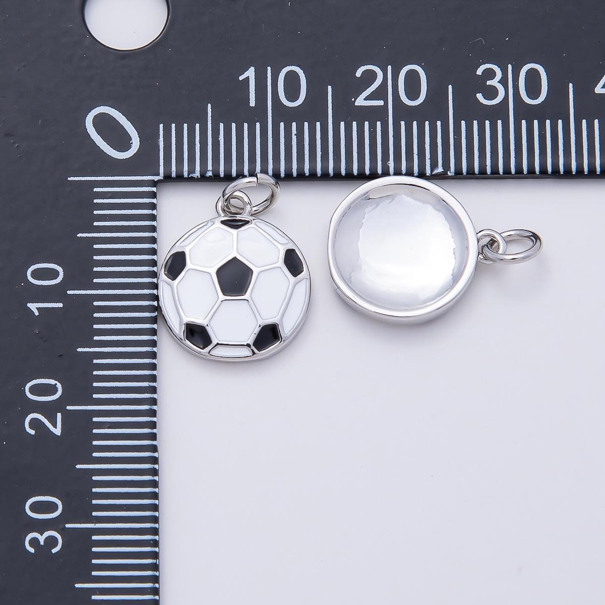 Silver Sports Soccer Football Enamel Charm Sport Team Athlete Pendant DIY Jewelry Making Supply for Charm Bracelet Necklace | Charms-01111
