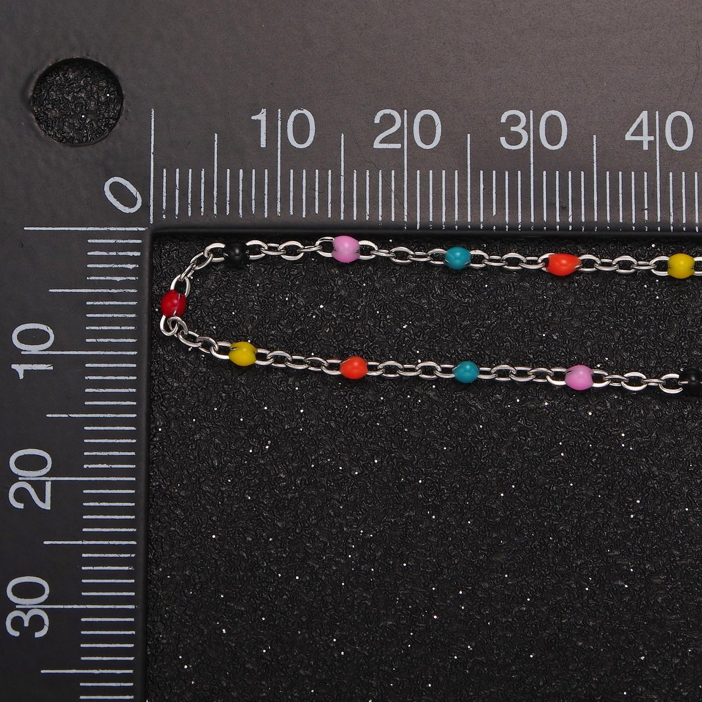 Stainless Steel 1.8mm Satellite Enamel Bead Cable Unfinished Chain For Jewelry Making in Gold & Silver | ROLL-1427 ROLL-1428