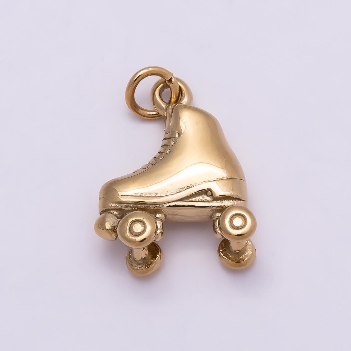 PVD Gold Stainless Steel 14mm Multidimensional Roller Skate Miniature Charm Vintage Style Derby DIY Jewelry Supply Necklace | Charms-01017