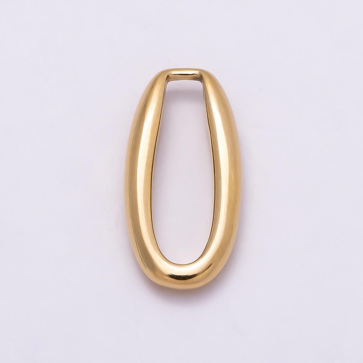 Stainless Steel 18mm Minimalist Open Oval Link Pendant Findings Elongated High Shine Geometric Connector DIY Supply | Findings-00176
