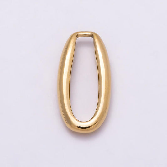 Stainless Steel 18mm Minimalist Open Oval Link Pendant Findings Elongated High Shine Geometric Connector DIY Supply | Findings-00176
