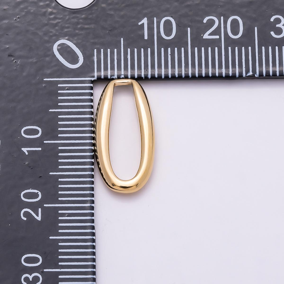 Stainless Steel 18mm Minimalist Open Oval Link Pendant Findings Elongated High Shine Geometric Connector DIY Supply | Findings-00176