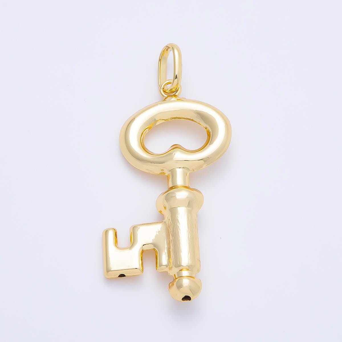 16K Gold Filled 55mm Minimalist Key Lock Pendant Vintage Style Skeleton Style Charm DIY Jewelry Making Supply custom Necklace | Charms-01198
