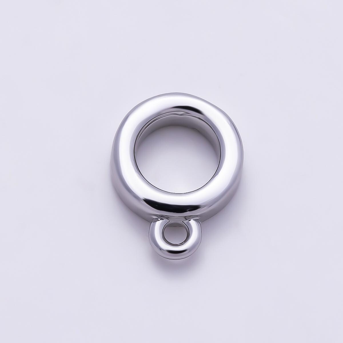 16K Gold Filled 10mm Minimalist Drop Rondelle Collar Chain Bail Findings in Gold & Silver Donut Spacer Loop for DIY Necklace| Findings-00410