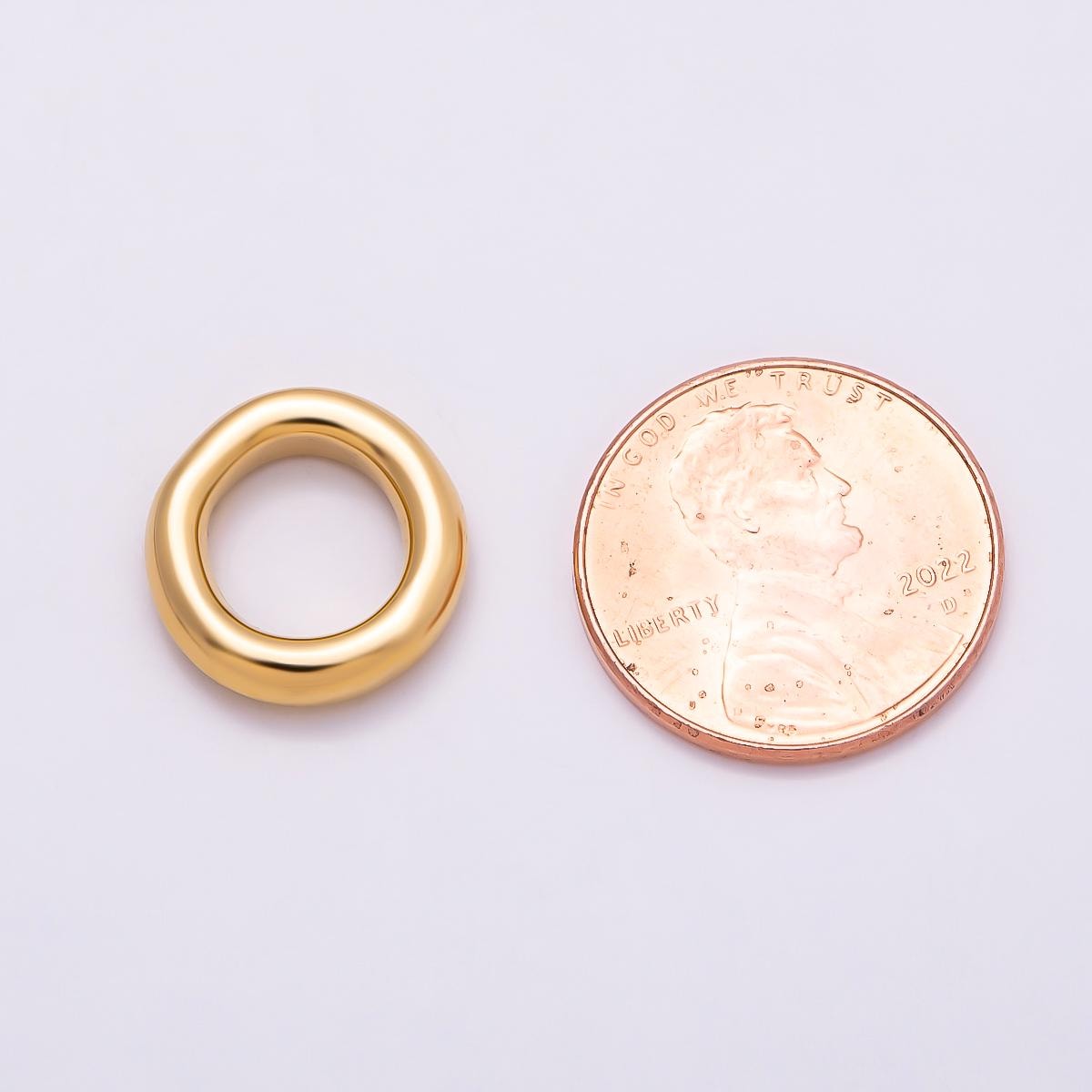 Stainless Steel 14mm Minimalist Round Link Pendant Findings Donut Ring Slide Connector DIY Jewelry Making Supply | Findings-00175