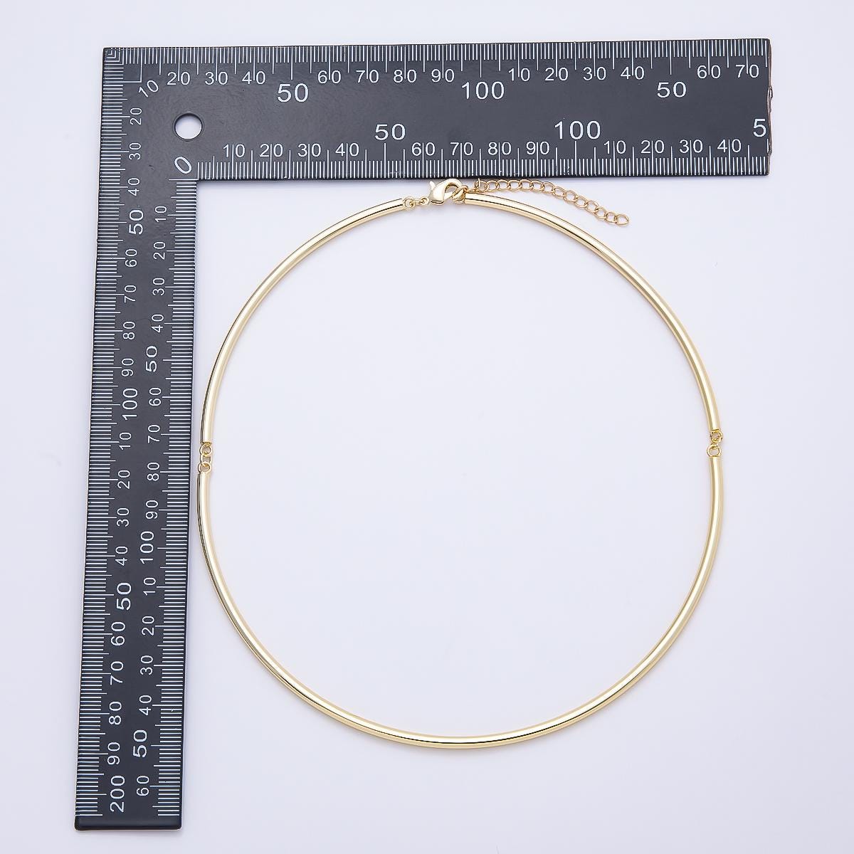 NEW 16K Gold Filled 3mm Minimalist Floating Collar Torque Necklace in Gold & Silver Neck Frame for DIY Jewelry Making Supplies | WA-04711